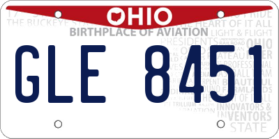 OH license plate GLE8451