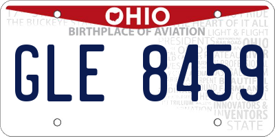 OH license plate GLE8459