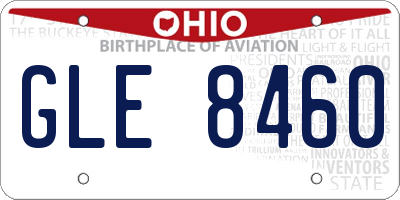 OH license plate GLE8460
