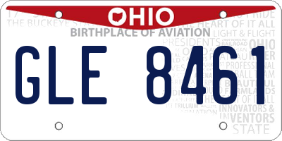 OH license plate GLE8461