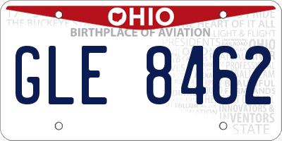 OH license plate GLE8462