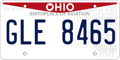 OH license plate GLE8465