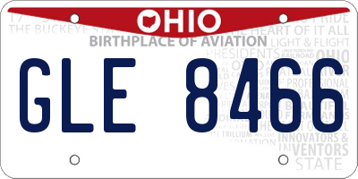 OH license plate GLE8466