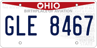 OH license plate GLE8467