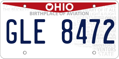 OH license plate GLE8472