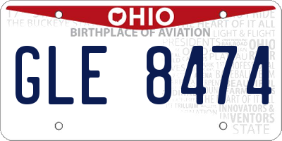 OH license plate GLE8474