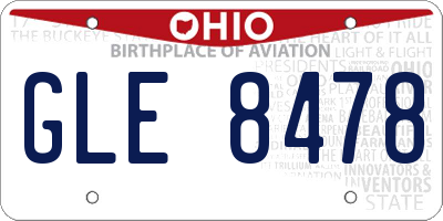 OH license plate GLE8478
