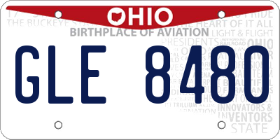 OH license plate GLE8480