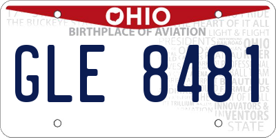OH license plate GLE8481