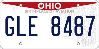 OH license plate GLE8487