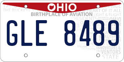 OH license plate GLE8489