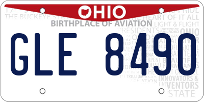 OH license plate GLE8490
