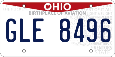 OH license plate GLE8496