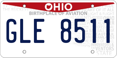 OH license plate GLE8511