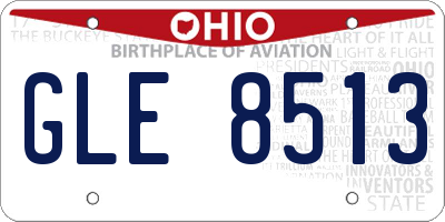 OH license plate GLE8513
