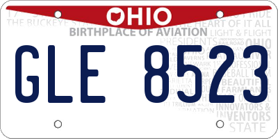 OH license plate GLE8523