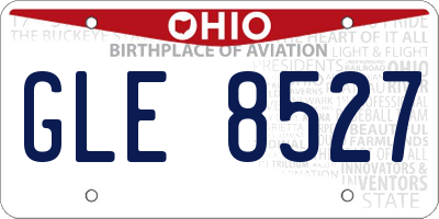 OH license plate GLE8527
