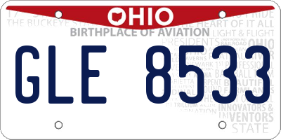 OH license plate GLE8533