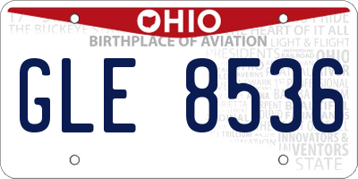 OH license plate GLE8536