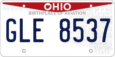 OH license plate GLE8537