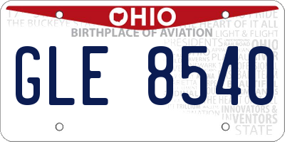 OH license plate GLE8540
