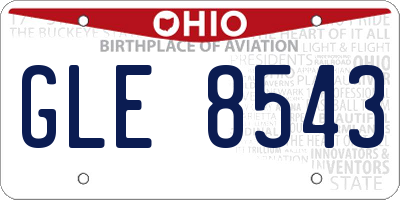 OH license plate GLE8543