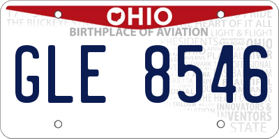 OH license plate GLE8546