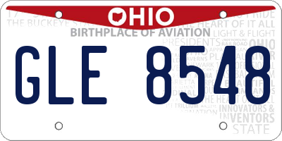 OH license plate GLE8548