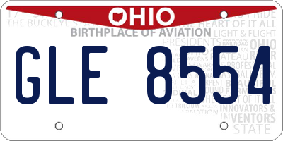 OH license plate GLE8554