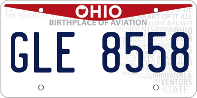 OH license plate GLE8558
