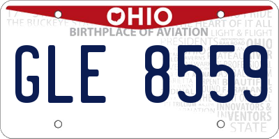 OH license plate GLE8559