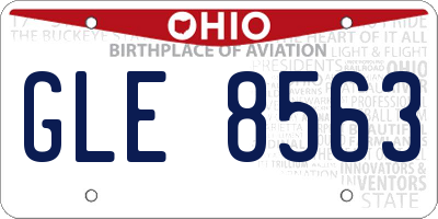 OH license plate GLE8563