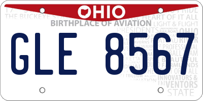 OH license plate GLE8567