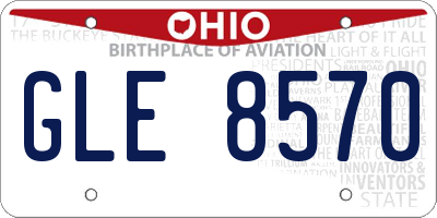 OH license plate GLE8570