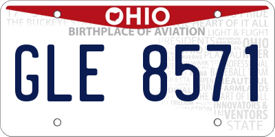 OH license plate GLE8571