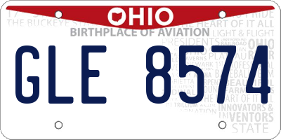 OH license plate GLE8574