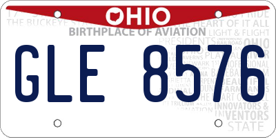 OH license plate GLE8576