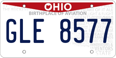 OH license plate GLE8577