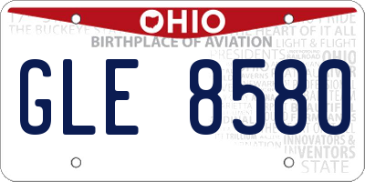OH license plate GLE8580