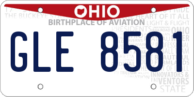 OH license plate GLE8581