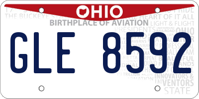 OH license plate GLE8592