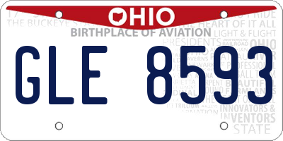 OH license plate GLE8593