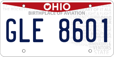 OH license plate GLE8601