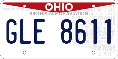 OH license plate GLE8611
