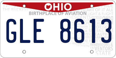 OH license plate GLE8613