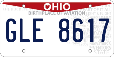 OH license plate GLE8617