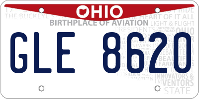 OH license plate GLE8620