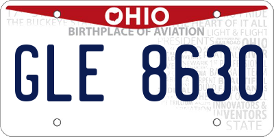 OH license plate GLE8630