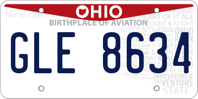 OH license plate GLE8634