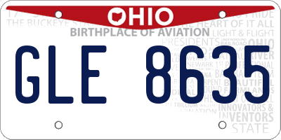 OH license plate GLE8635